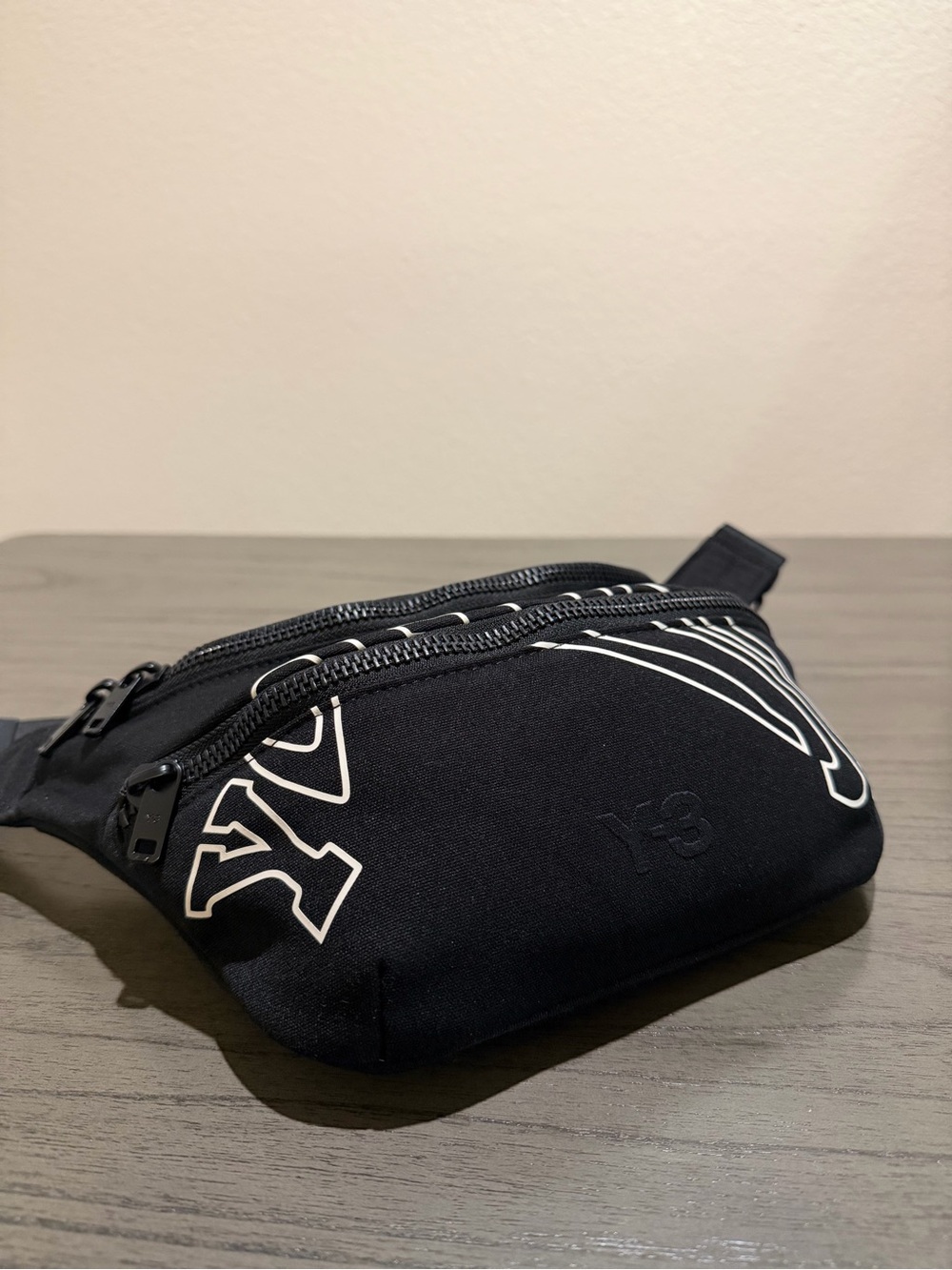 Y-3 Black Graffiti Style Belt Bag